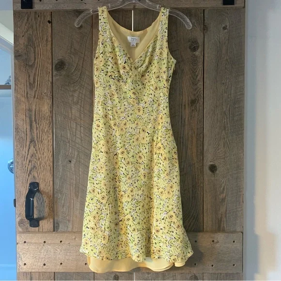 LOFT Dresses Womens Ann Taylor Loft Yellow Floral Sleeveless